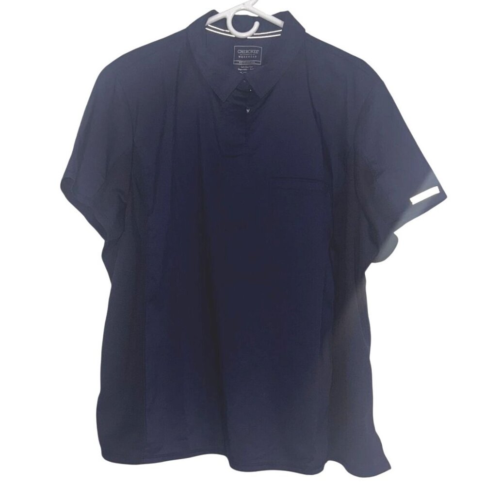 Cherokee Workwear Revolution Navy Polo Shirt 2XL Stretch & Easy Care Women's Scr